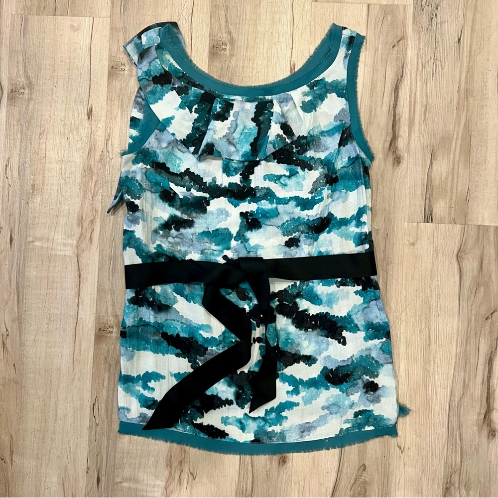 Simply Vera Vera Wang Teal and Black Sleeveless Top Size Medium